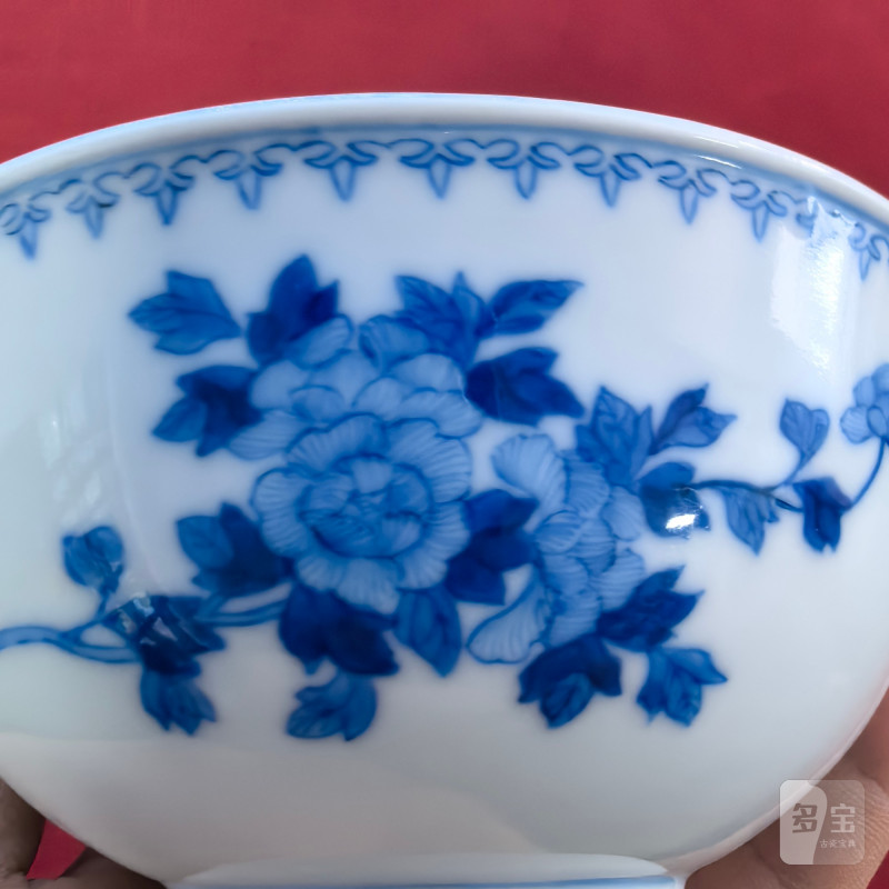 清光绪 青花花卉纹碗 - 图8